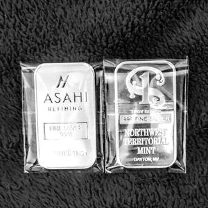 Asahi and Northwest Territorial Mint 1 Ounce Silver Bars